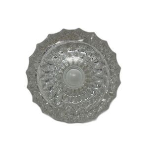 Lead Crystal Cut 6" Ashtray Large Heavy Clear Glass Cigar Cigarette Vintage MCM